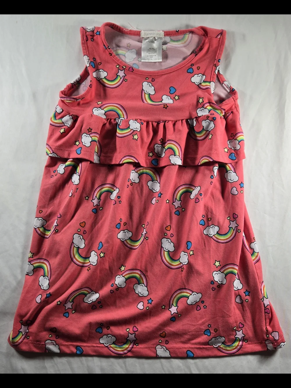 Source Unknown Pink Coral Rainbow Flutter Dress